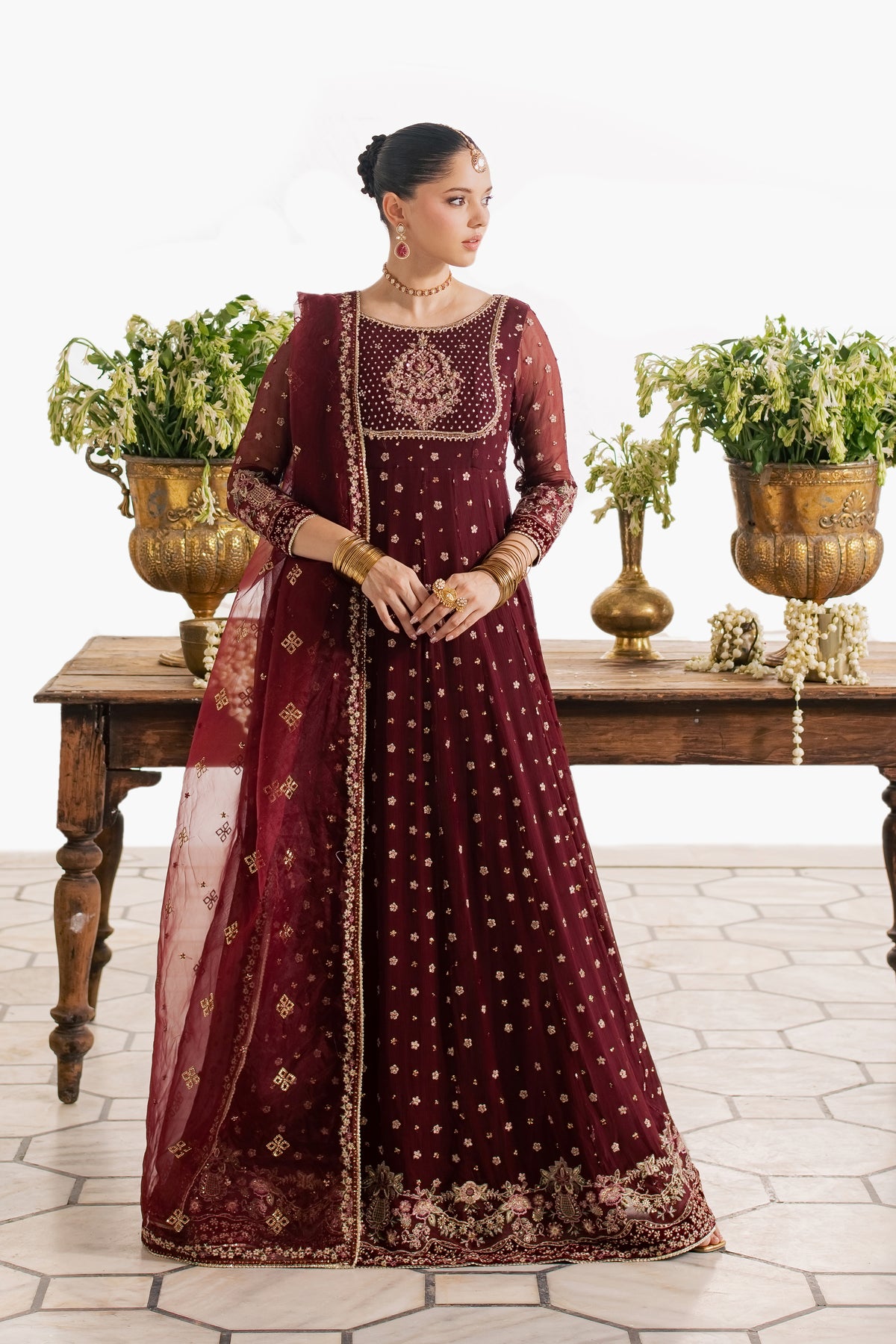 Maroon Fawn 3Pc - Wedding Formal Dress