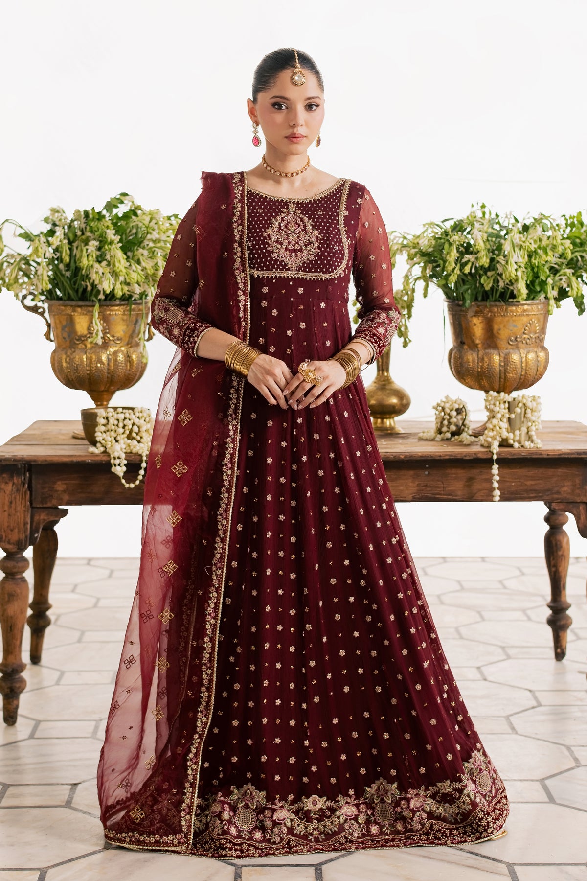 Maroon Fawn 3Pc - Wedding Formal Dress