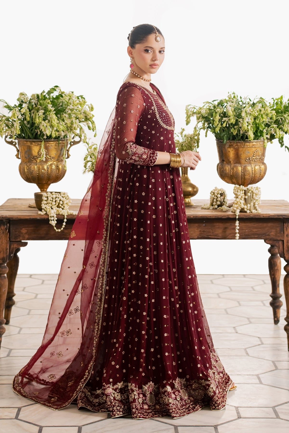 Maroon Fawn 3Pc - Wedding Formal Dress