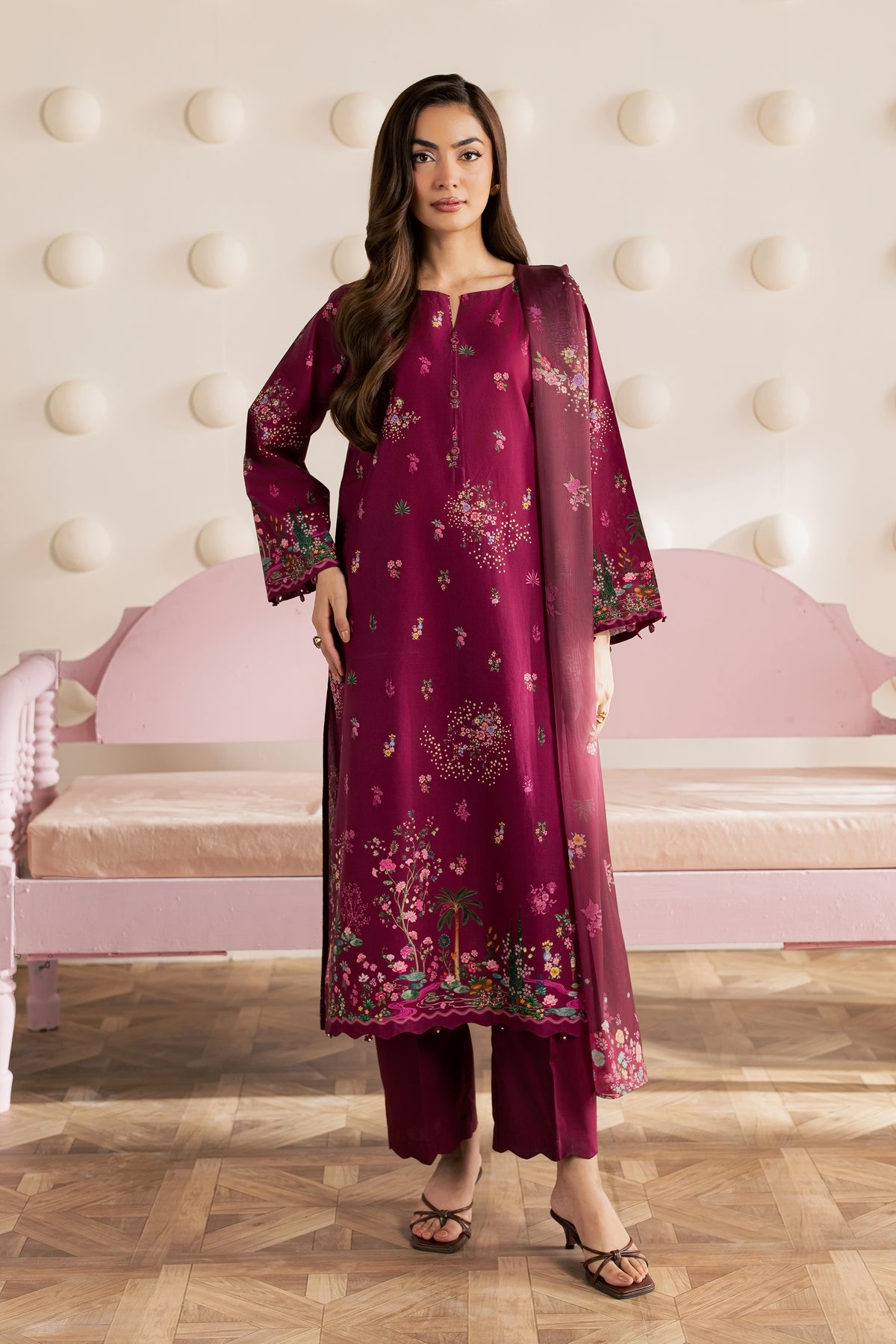 Zein 3Pc - Embroidered Cambric Pret