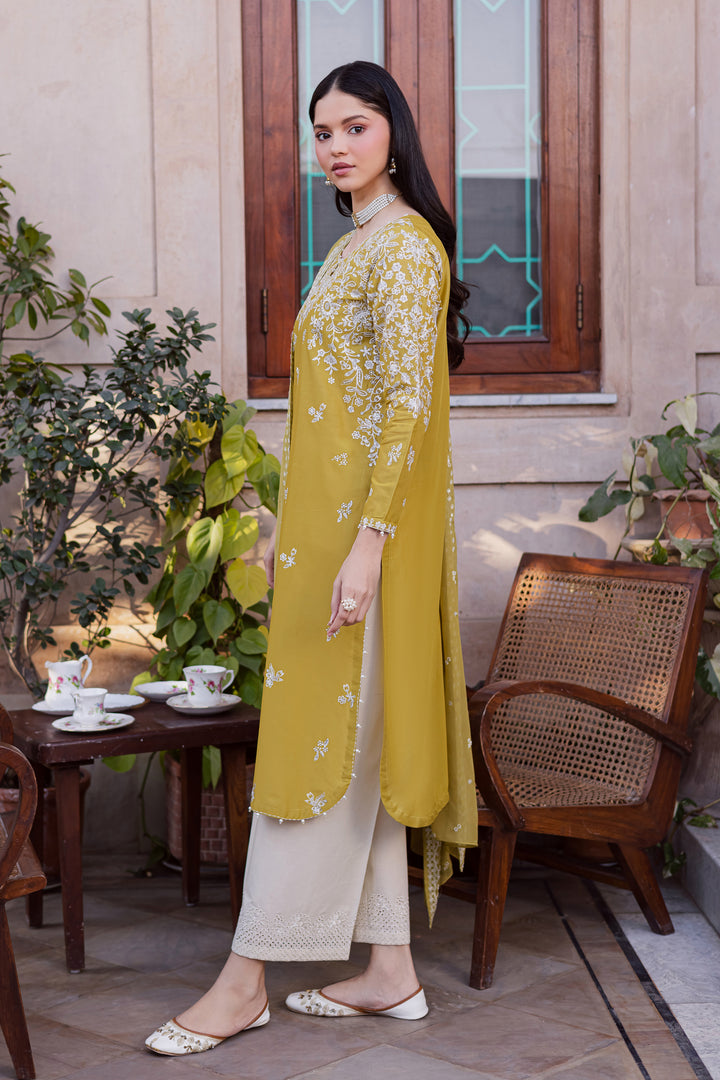 Lime Haze 3Pc - Festive Embroidered Lawn