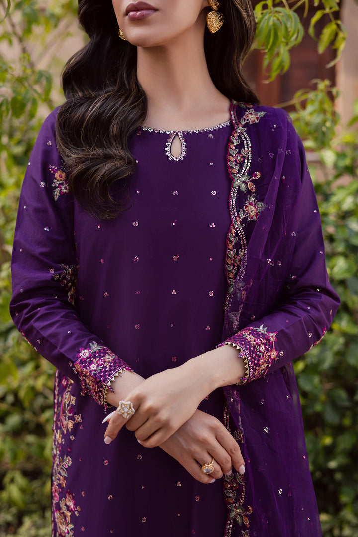 Pink Lavender 3Pc - Festive Embroidered Lawn