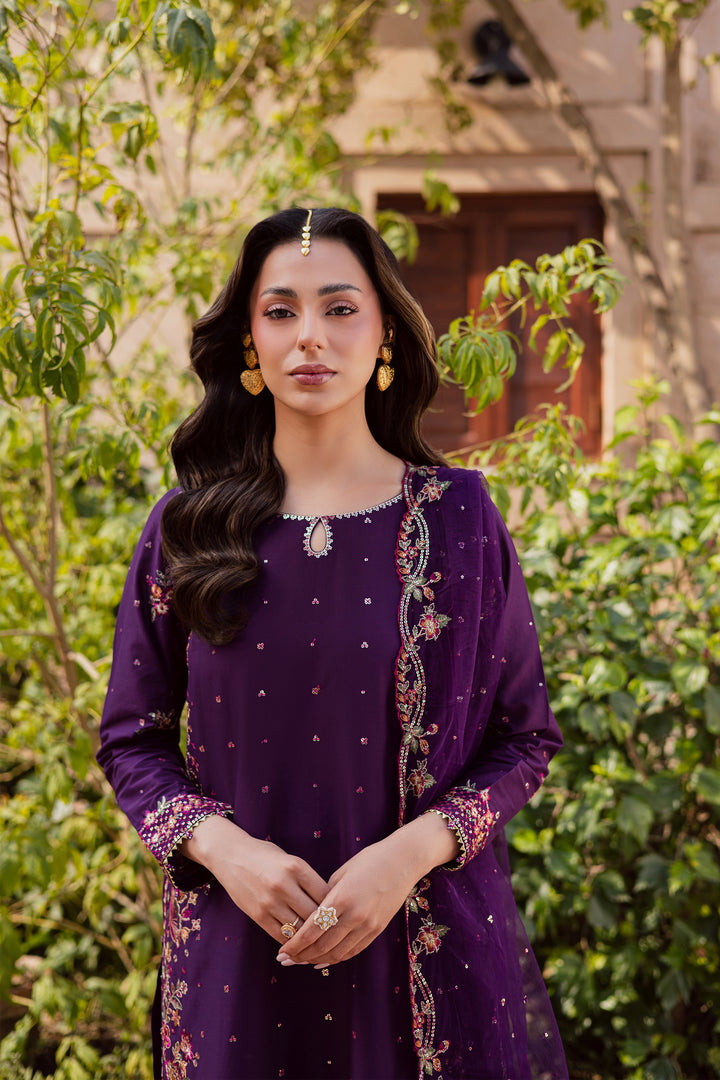 Pink Lavender 3Pc - Festive Embroidered Lawn