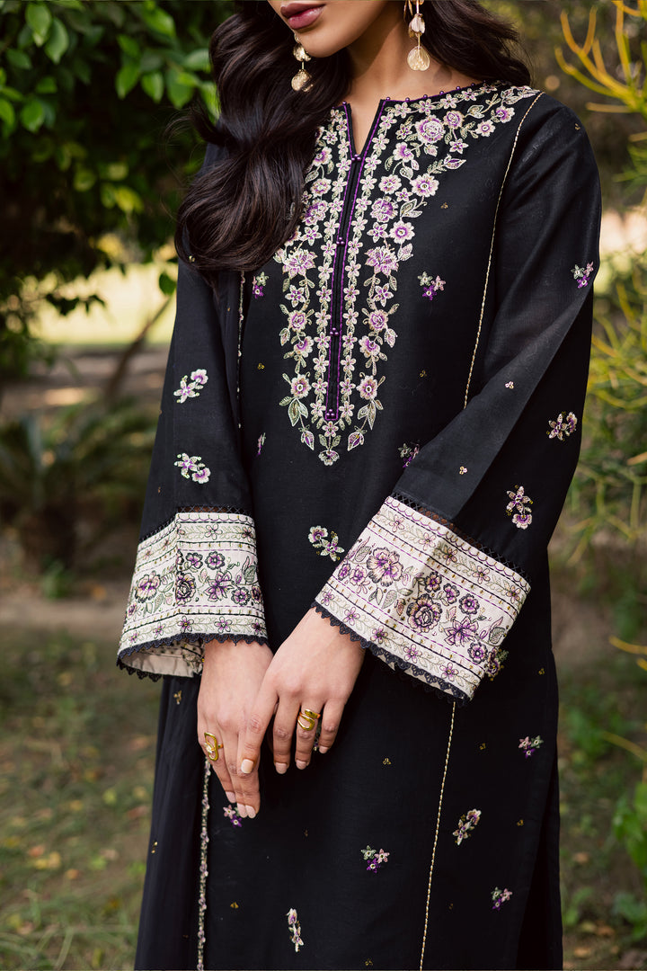 Night Bloom 3Pc - Embroidered Khaddar Dress