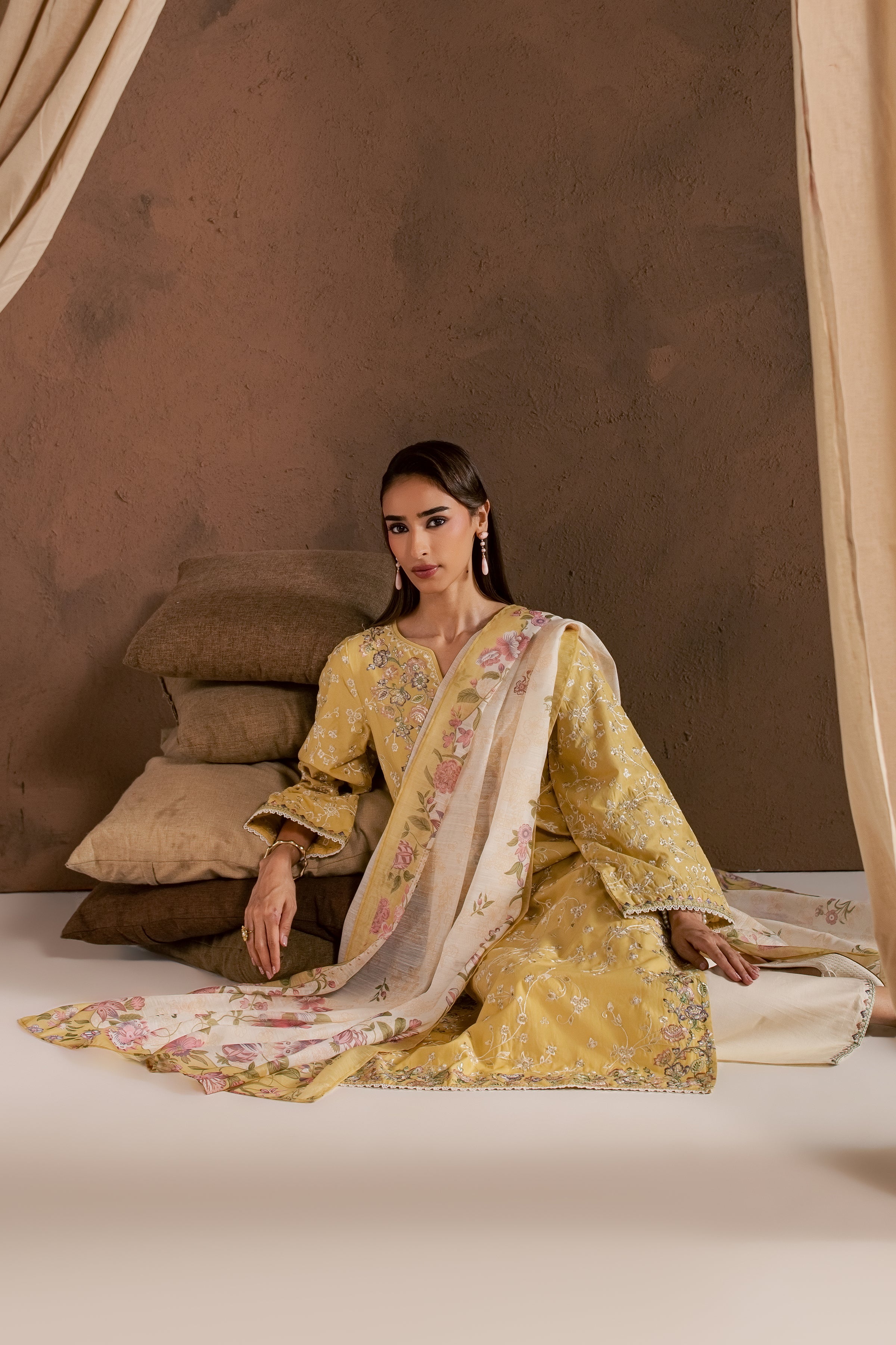 Sunlit Garden 3Pc - Embroidered Cambric Pret