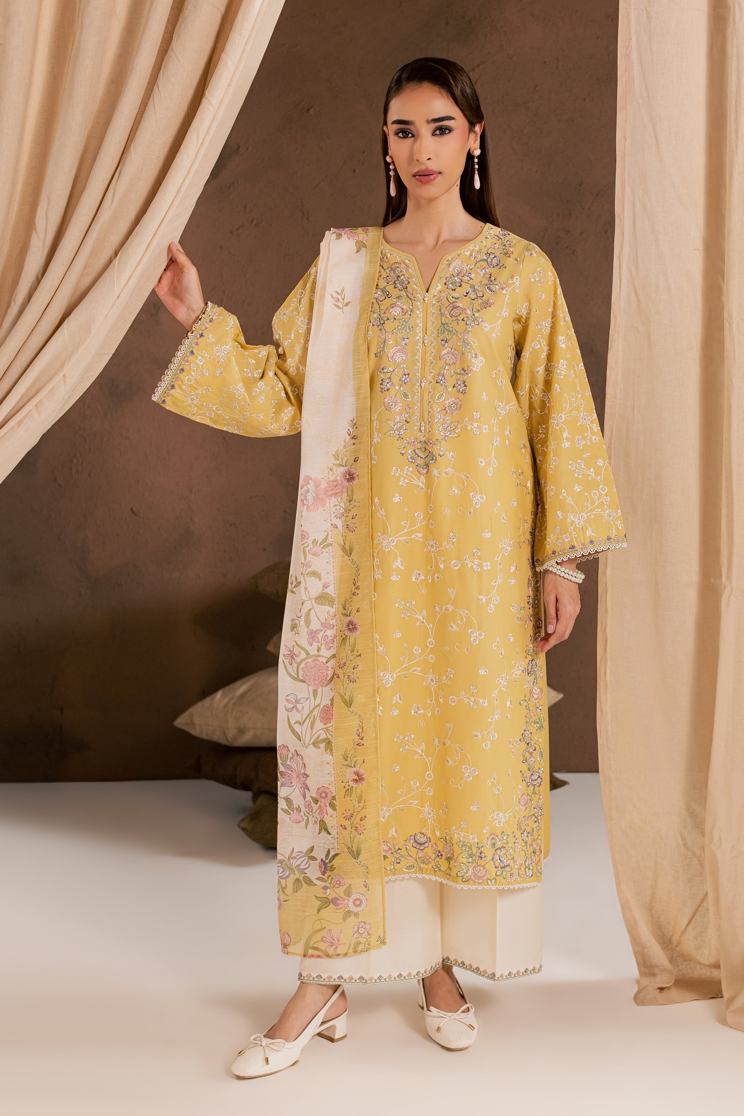 Sunlit Garden 3Pc - Embroidered Cambric Pret