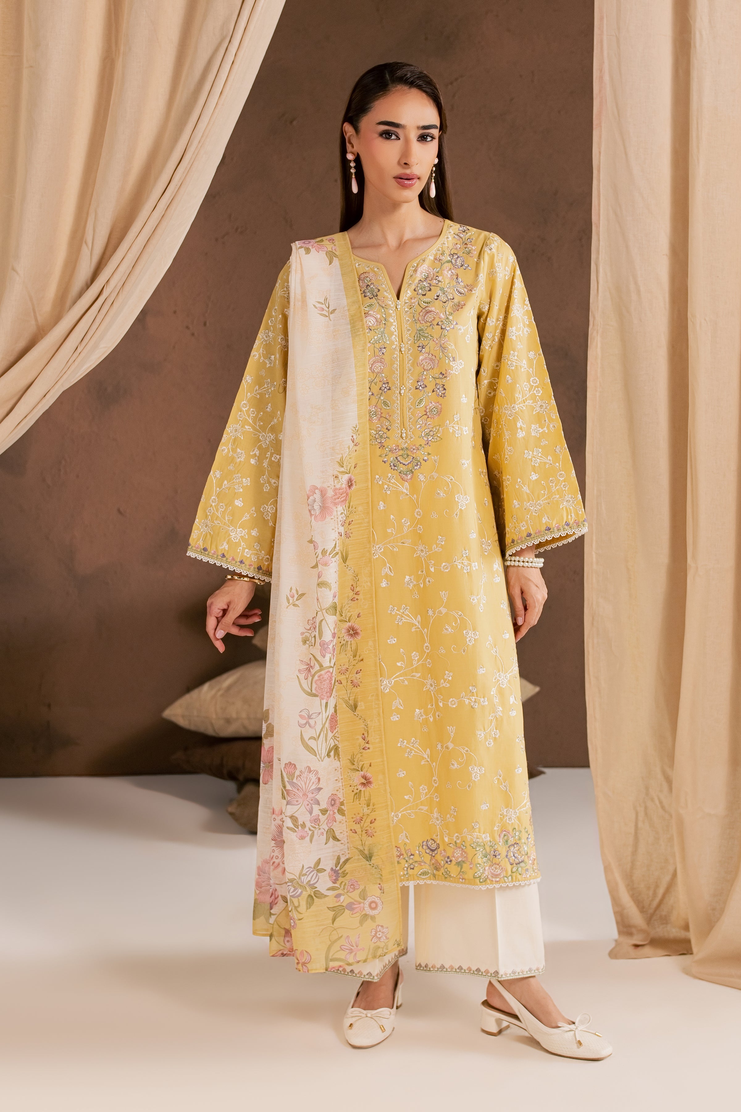Sunlit Garden 3Pc - Embroidered Cambric Pret
