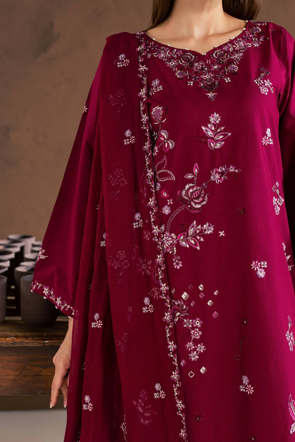 Jammy 3Pc - Embroidered Cambric Pret