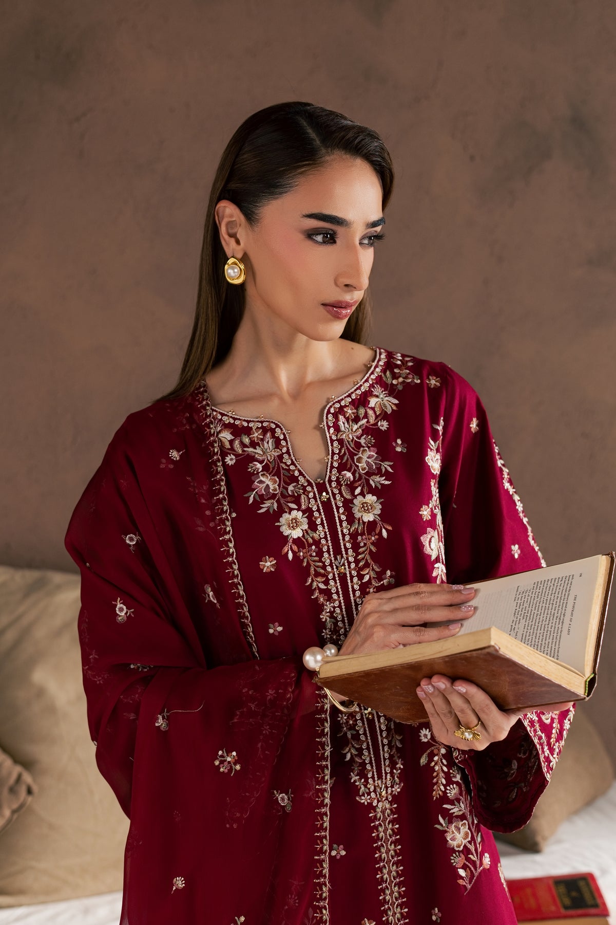 Zarshak 3Pc - Embroidered Cambric Pret