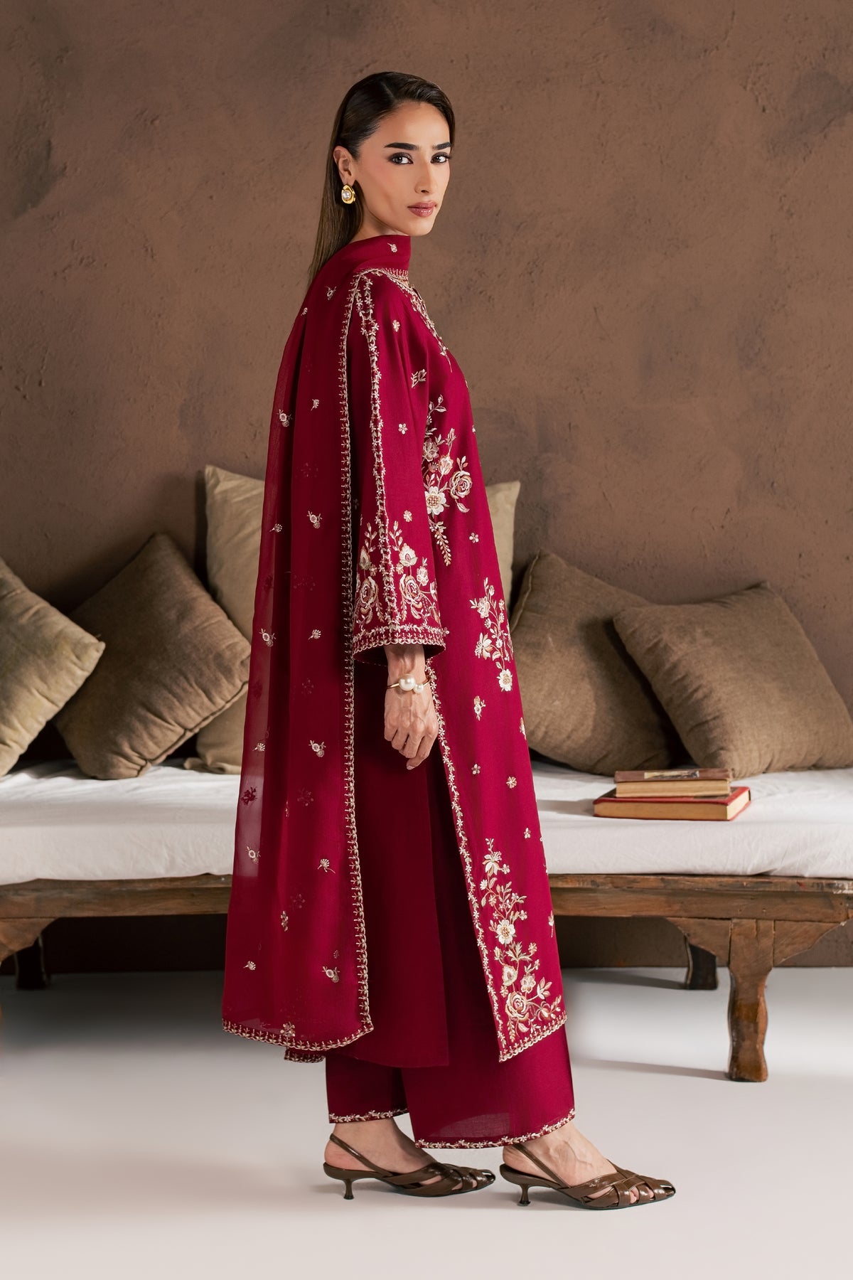 Zarshak 3Pc - Embroidered Cambric Pret