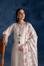 White Rose 3Pc - Embroidered Lawn Dress - BATIK