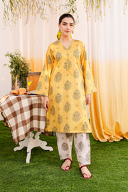 Yellow 2Pc - Printed Lawn Dress - BATIK