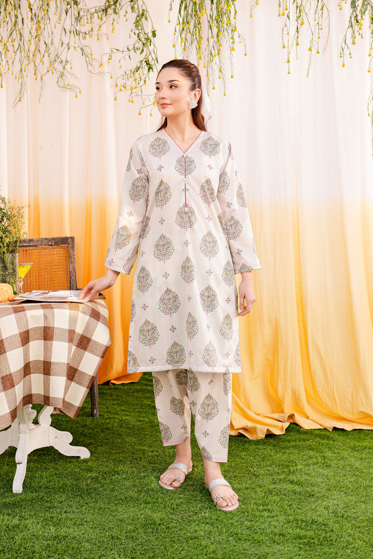 Yellow Bee 2Pc - Printed Lawn Dress - BATIK