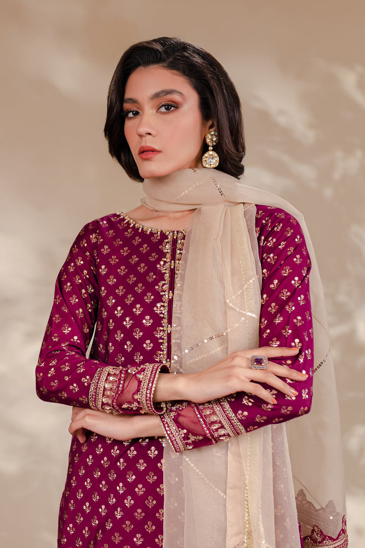 Magenta Gharara 3Pc - BATIK