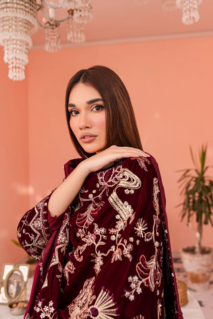 V. Shawl Deep Rose - BATIK