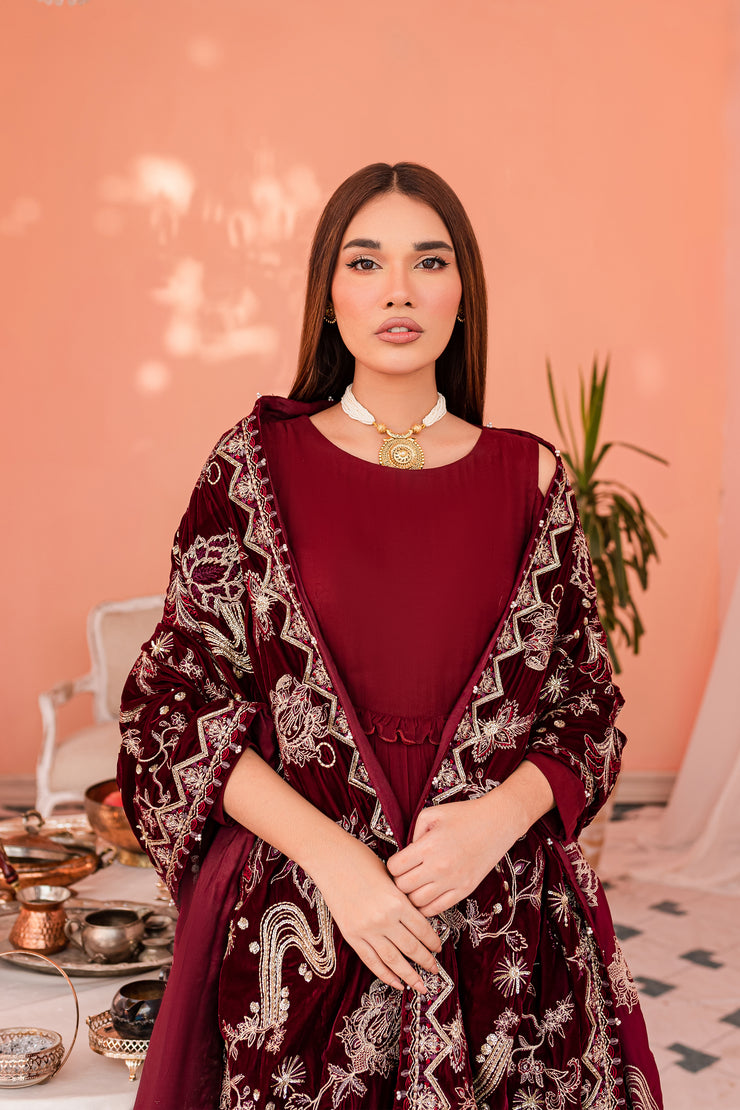 V. Shawl Deep Rose - BATIK
