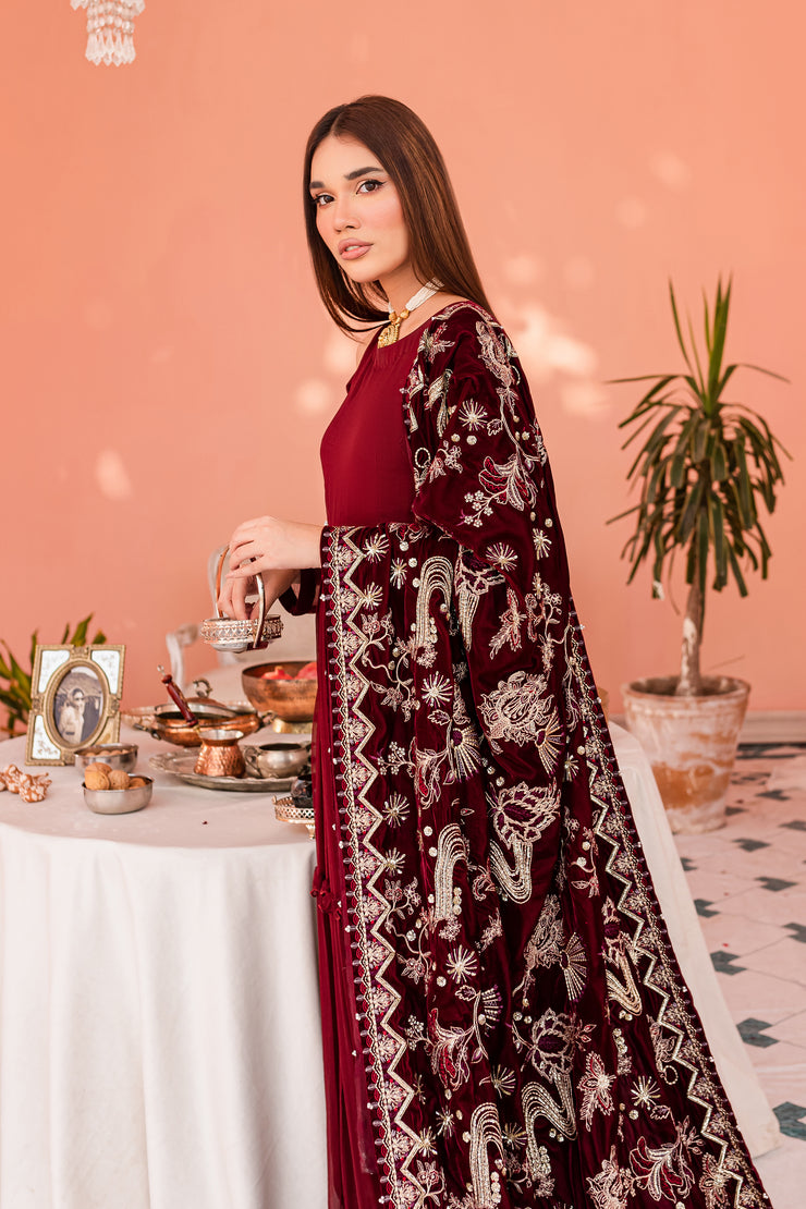 V. Shawl Deep Rose - BATIK