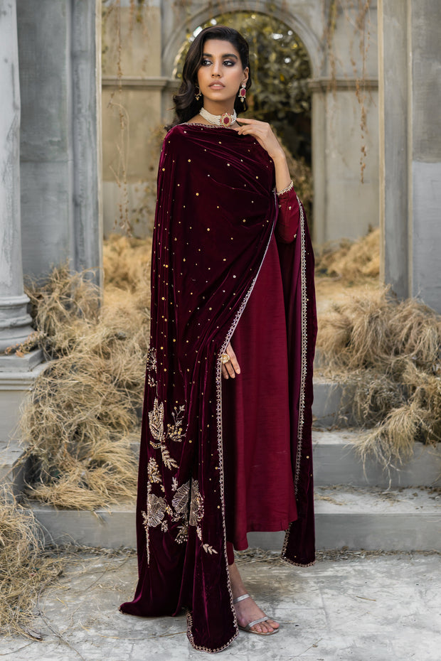 V. Shawl Nousha Maroon - BATIK